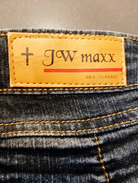 Y2K Ruched Stacked Jeans Rhinestone Studded Denim XL G.W. Maxx Neo Classic - Picture 11 of 12